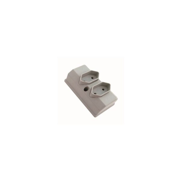 TOM BARRA DUPLA 2 P 10A INTERNEED CINZA