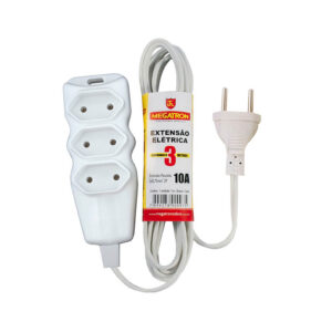 EXTENSAO 03M PL 2P 2X0,75 BCO MEGATRON