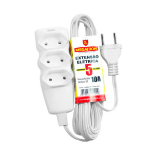 EXTENSAO 05M PL 2P 2X0,75 BCO MEGATRON