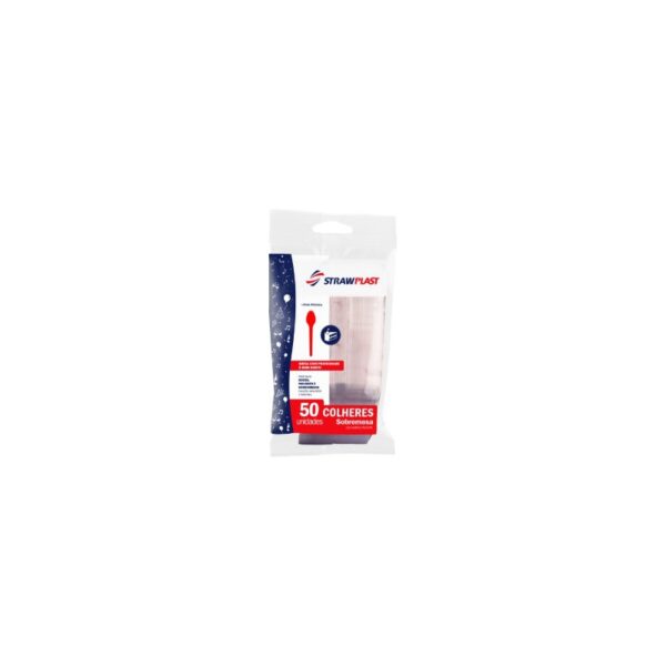 COLHER DESC SOBREM STRAWPLAST C/50 CRISTAL