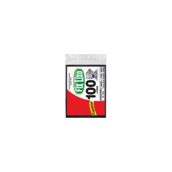 SACO PLAST LIXO ALMOFADA 100L FIX PRETO C/ 5 UN