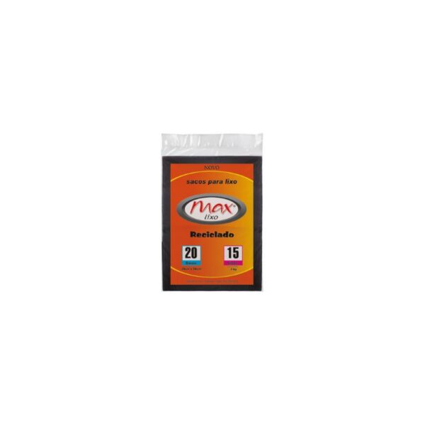 SACO PLAST LIXO ALMOFADA 15L MAX PRETO C/ 20 UN