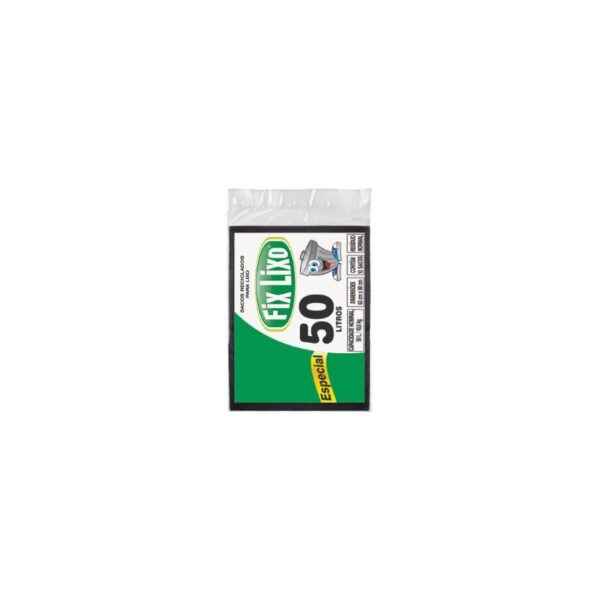 SACO PLAST LIXO ALMOFADA 50L FIX PRETO C/ 10 UN