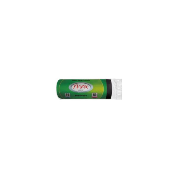 SACO LIXO ROLO 50L MAX PRETO C/ 15 UN