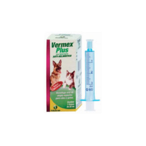 VERMIFUGO CAO/GATO VERMEX PLUS 20ML LIQ INDUBRAS IND055