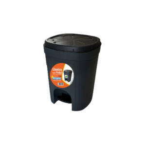 LIXEIRA LISA C/PEDAL 15L ANTARES PRETA