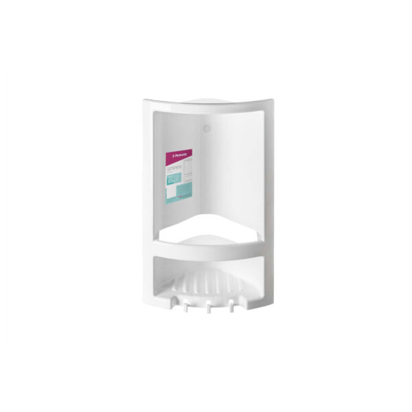 PORTA SHAMPOO CANTO C/GANCHO BRANCO ATLAS