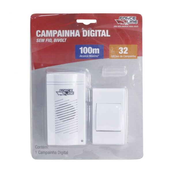 CAMPAINHA S/FIO DIGITAL BIV FORCELINE 0180300012