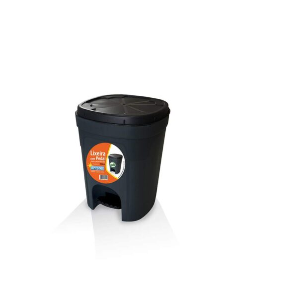 LIXEIRA LISA C/ PEDAL 7L PRETA ANTARES