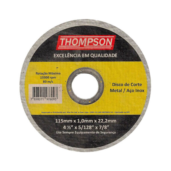 DISCO CORT INOX 4,1/2X1X7/8 THOMP