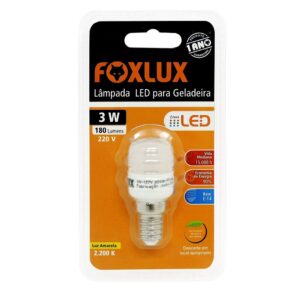 LAMPADA LED GELADEIRA 3W/220V E14 FOXLUX LEDG3.2