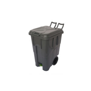 LIXEIRA COLETORA 90L PEDAL E RODAS CZA/PTO ANTARES