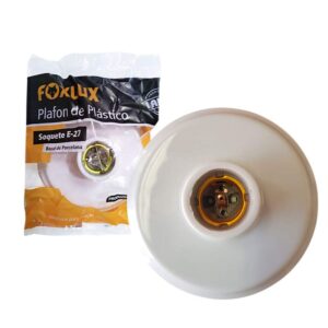 PLAFON DE PLASTICO BOCAL DE PORC E-27 FOXLUX 40.14