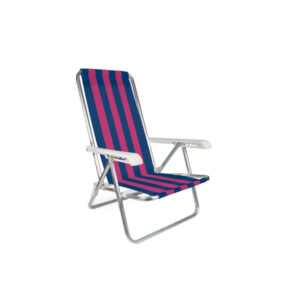 CADEIRA PRAIA RECLINAVEL 4 POS ALUM MOR