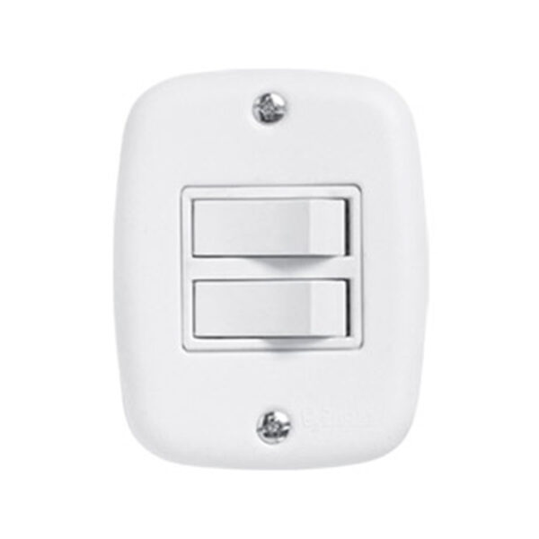 INTERRUP 2TC SIMPLES C/PL 2X4 10A SOBREPLUS PLUZIE