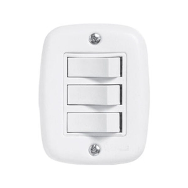 INTERRUP 3TC SIMPLES C/PL 2X4 10A SOBREPLUS PLUZIE
