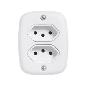 TOMADA DUPLA C/PL 2X4 BCA 20A SOBREPLUS PLUZIE